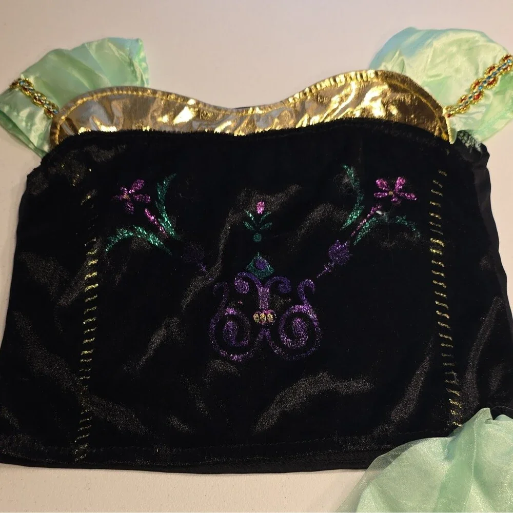 Girls Size 4-6 Years FROZEN Anna Two Piece Costume Set with Choker Necklace